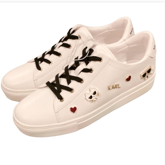 Karl Lagerfeld NWOT 11 Cambie Women’s Sneakers White Logo New Without Box